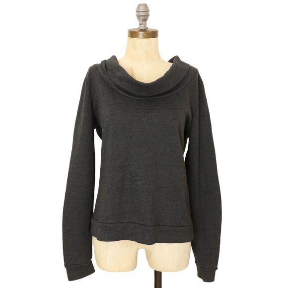 CONVERSE One Star Women's Cowl Neck Sweatshirt Pullover Size L Gray EUC B21 - Picture 1 of 5